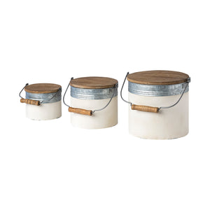 Mercana Alani (Set of 3) White Metal Storage Boxes 68965