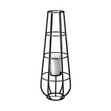 Mercana Bella Large Black Metal Cylindrical Cage Candle Holder Lantern  68980