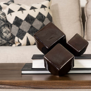 Mercana Mayweather Glossy Geometric Cubes – Modern Ceramic Sculptures for Sleek Home Décor & Stylish Interiors 68620