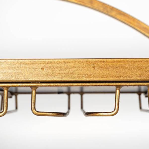 Mercana Carola Chic Two-Tier Bar Cart with Mirror Shelves and Stemware Holder for Stylish Home Entertaining 50363