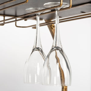 Mercana Carola Chic Two-Tier Bar Cart with Mirror Shelves and Stemware Holder for Stylish Home Entertaining 50363