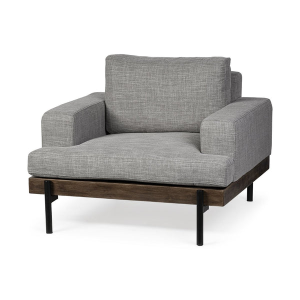 Mercana Colburne I Plush Industrial-Modern Accent Chair with Wood and Iron Frame for Stylish Comfort 68757