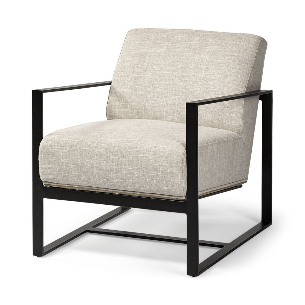 Mercana Stamford Modern Upholstered Accent Chair with Wood Back and Sturdy Metal Frame for Stylish Comfort 68760