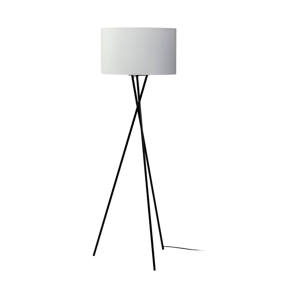 Mercana Ambrose Modern Tripod Floor Lamp for Living Room, Bedroom or Office – Stylish Ambient Lighting Solution Black Metal | White Shade 68970