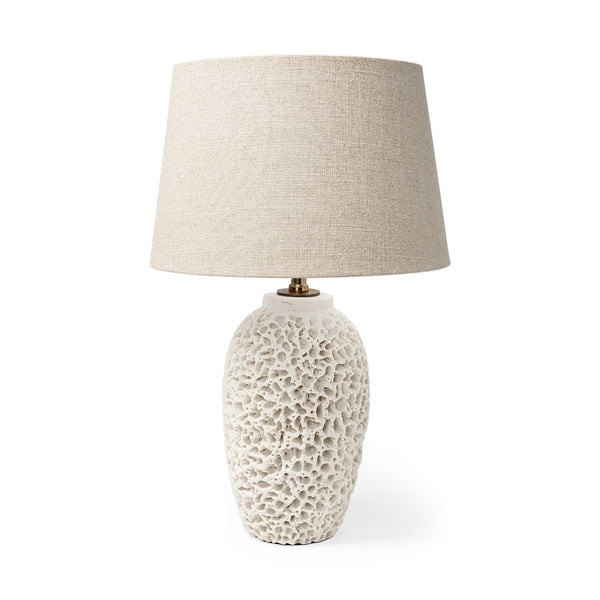 Mercana Mariam Coastal-Inspired Table Lamp with Sculptural Coral Base and Soft Fabric Shade for Modern Spaces 68971