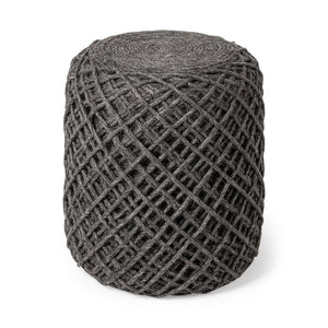 Mercana Allium Handwoven Wool Pouf - Stylish Cylindrical Accent for Versatile Seating & Modern Decor 68731