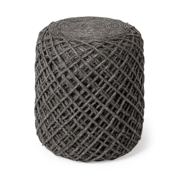 Mercana Allium Handwoven Wool Pouf - Stylish Cylindrical Accent for Versatile Seating & Modern Decor 68731