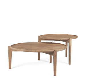 Mercana Cleaver Solid Mango Wood Nesting Coffee Tables - Stylish, Versatile Design for Modern Living Spaces 69024