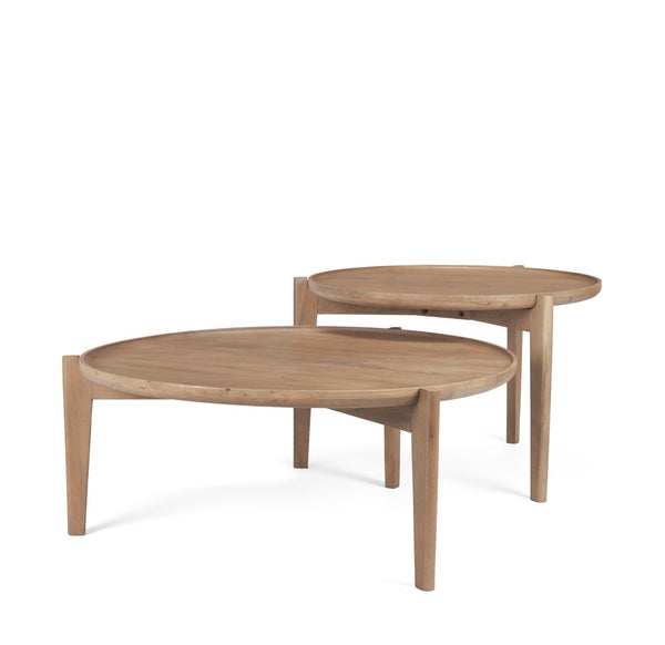 Mercana Cleaver Solid Mango Wood Nesting Coffee Tables - Stylish, Versatile Design for Modern Living Spaces 69024