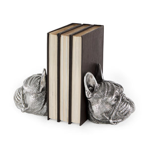 Mercana Bruno (Set of 2) 5L x 5W Silver American Bulldog Bookends 68925