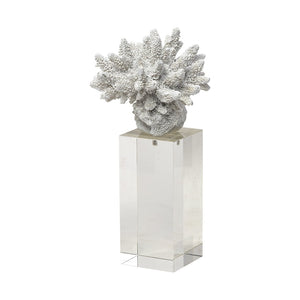Mercana Isla Coral-Inspired Accent Sculpture on Clear Glass Base for Coastal and Contemporary Décor 68927