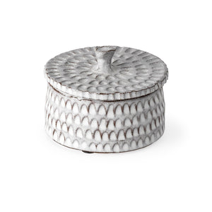 Mercana Azul Decorative Ceramic Box – Artisan Textured Accent for Modern Interiors, Ideal for Stylish Storage Gray Ceramic | 4.9W 68913