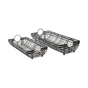 Mercana Kenneth (Set of 2) 24L x 12W Gray Metal Baskets 68786