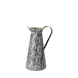 Mercana Colette Small Patterned Vase - Timeless Blend of Classic Charm and Modern Elegance for Any Room Decor Black/White Metal | 14H 68787
