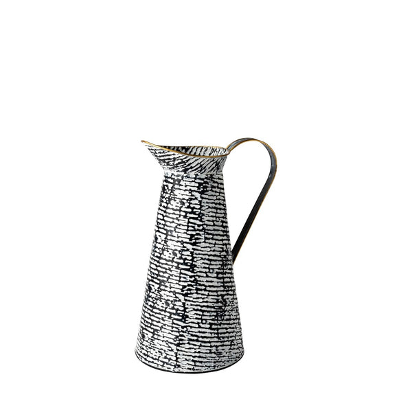 Mercana Colette Small Patterned Vase - Timeless Blend of Classic Charm and Modern Elegance for Any Room Decor Black/White Metal | 14H 68787