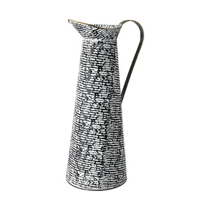 Mercana Colette Small Patterned Vase - Timeless Blend of Classic Charm and Modern Elegance for Any Room Decor Black/White Metal | 20H 68788