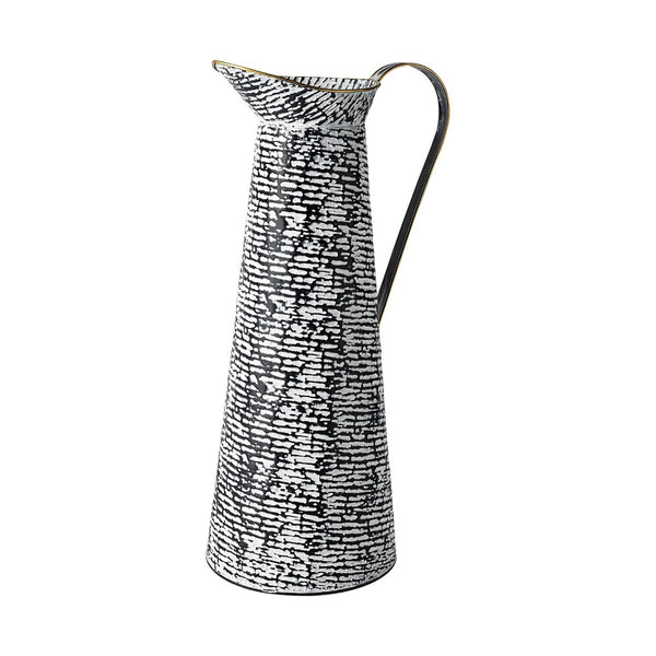 Mercana Colette Small Patterned Vase - Timeless Blend of Classic Charm and Modern Elegance for Any Room Decor Black/White Metal | 20H 68788