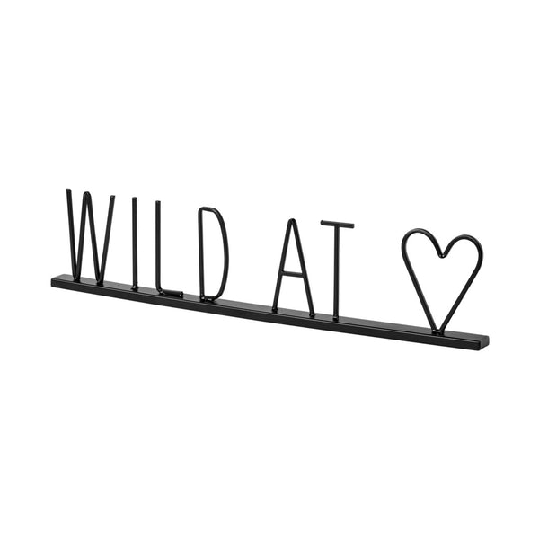 Mercana Wild Modern Farmhouse Metal Wall Sign – Sleek Matte Black Accent for Urban and Eclectic Spaces Black Metal | Wild 68790