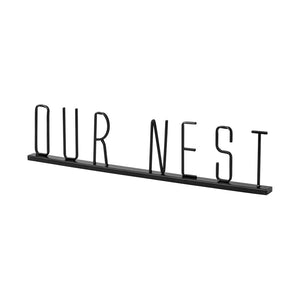 Mercana Wild Modern Farmhouse Metal Wall Sign – Sleek Matte Black Accent for Urban and Eclectic Spaces Black Metal | Our Nest 68792