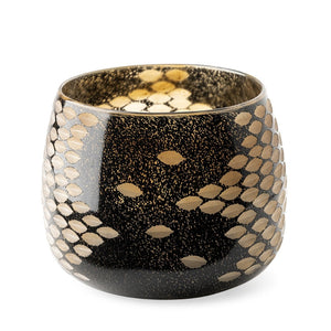 Mercana Mojave Glass Vase: Artful Modern Accent with Unique Metallic Detailing for Stylish Interiors Black/Gold Glass | 6H 69036