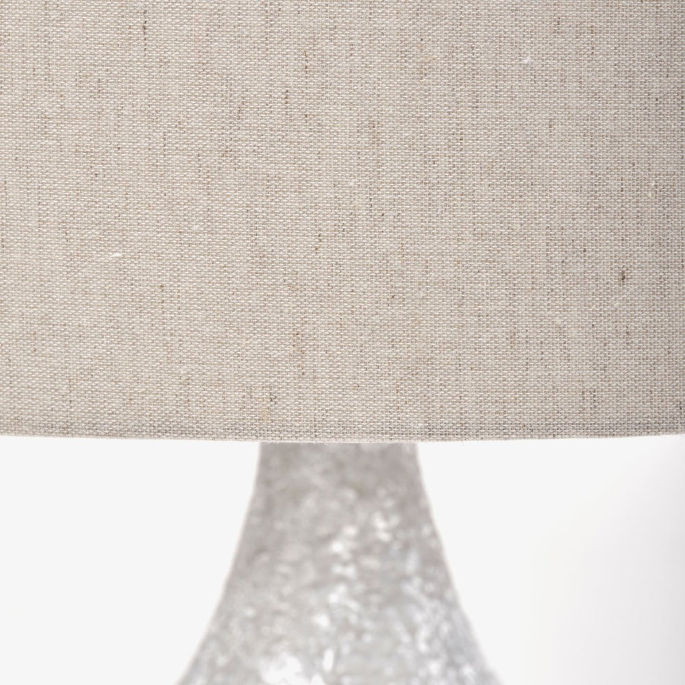 Mercana Harlan Table Lamp – Sculptural Concrete Base with Elegant Fabric Shade for Modern Home Décor 68341