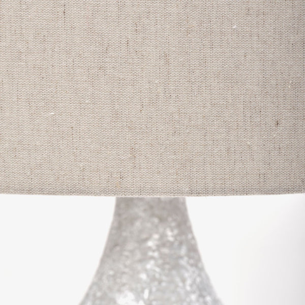 Mercana Harlan Table Lamp – Sculptural Concrete Base with Elegant Fabric Shade for Modern Home Décor 68341