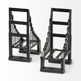 Mercana Suspension Set of 2 19L x 4W Brown Wrought Iron Suspension Bridge Bookends 57157