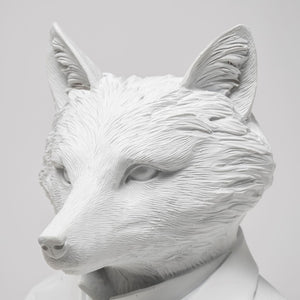 Mercana Murray Stylish White Resin Fox Bust - Charming Woodland Accent for Modern Home Décor Display White Resin | 13H 57900