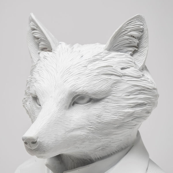 Mercana Murray Stylish White Resin Fox Bust - Charming Woodland Accent for Modern Home Décor Display White Resin | 13H 57900