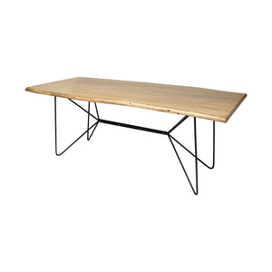 Mercana Papillion Handcrafted Acacia Wood Dining Table with Unique Live Edge and Stylish Metal Base Design 68752-AB