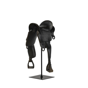 Mercana Colt Equestrian-Inspired Saddle Accent Piece for Rustic Farmhouse & Modern Décor - Stylish Display! Black Metal | English | 17H 68936