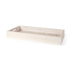 Mercana Horatio 28L x 12W Natural Wood Rectangular Serving Tray  68993