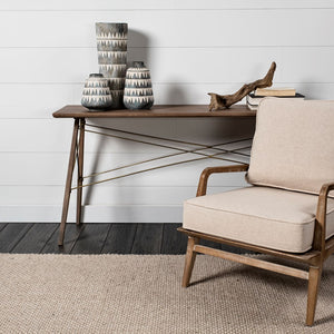 Mercana Delaney Striking Hand-Crafted Ceramic Vase with Triangle Pattern for Modern and Boho Decor Accents 68780