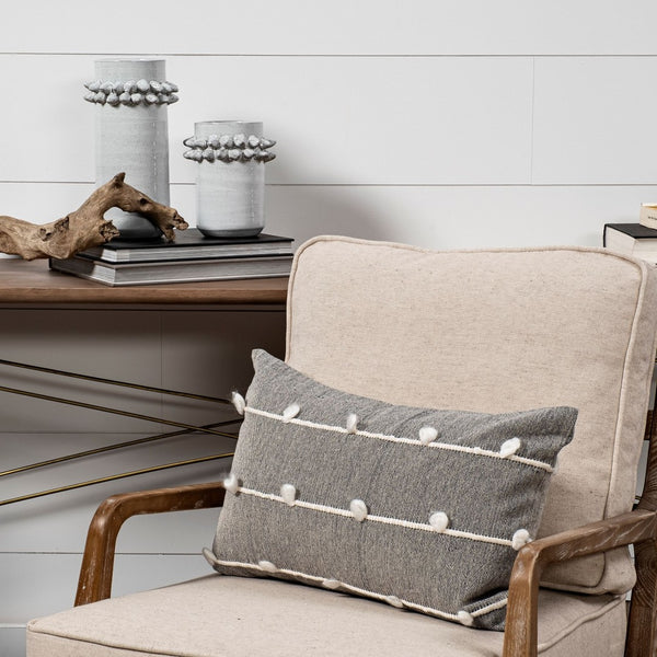 Mercana Farmhampton Sculptural Spoked Vase – Modern Elegance for Coastal, Glam, and Minimalist Interiors Gray Ceramic | 7H 68915