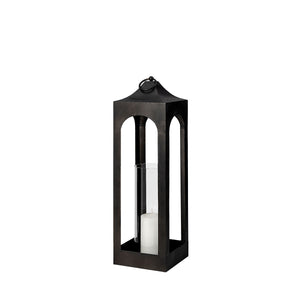 Mercana Ina Short Charcoal Metal Candle Holder Lantern  68989