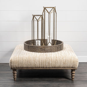 Mercana Ivy Elegant Geometric Metal Lantern - Sculptural Candle Holder for Ambient Home Lighting Decor Gold Metal | 30H 68975