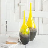 Mercana Jasse Large Yellow/Gray Ombre Glass Vase  30842