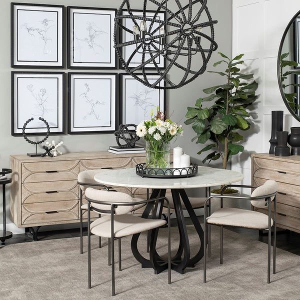 Mercana Giselle II Elegant 9-Drawer Sideboard with Geometric Design for Modern Glam and Farmhouse Spaces 68533