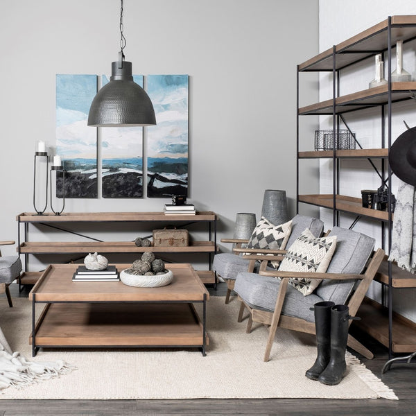 Mercana Olympus Accent Chair - Mid-Century Modern Comfort with Durable Wooden Frame for Stylish Interiors Castlerock Gray Fabric | Brown Wood 68727