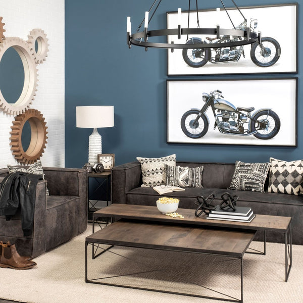 Mercana Decamp I Wagon-Wheel Chandelier: Modern Elegance with Twelve Frosted Glass Tubes for Stunning Illumination Black Metal 68594