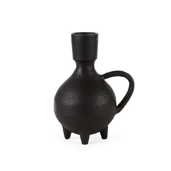 Mercana Cyrus Matte Black Spherical Vase with Flute Design – Sculptural Elegance for Modern Interiors Black Ceramic | 8H 69157