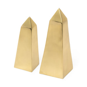 Mercana Giza (Set of 2) 4L x 4W Gold Elongated Pyramids 69160