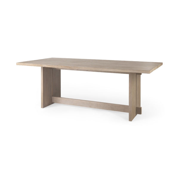 Mercana Aida Scandinavian-Inspired Dining Table in Light Gray Wood - Elegant, Sturdy & Minimalist Design 84" Lt Gray Wood Top | Lt Gray Wood Legs 69199