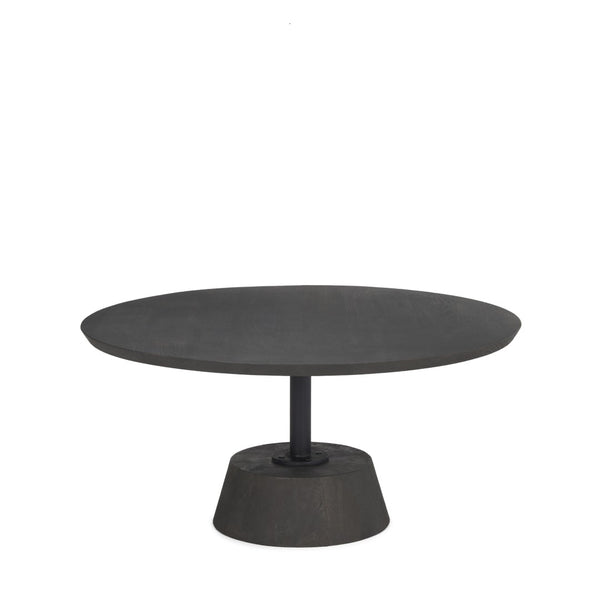 Mercana Maxwell Round Coffee Table - Modern Elegance for Small Spaces with Solid Mango Wood and Metal Base 69202
