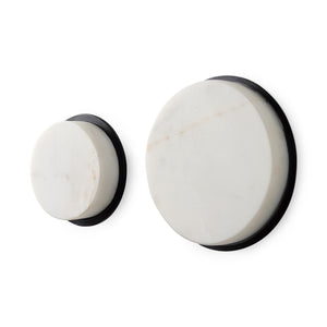 Mercana Sophia 5.0 L x 5.0 W x 3.0 H White Marble Set of 2 Wall Hooks 69222