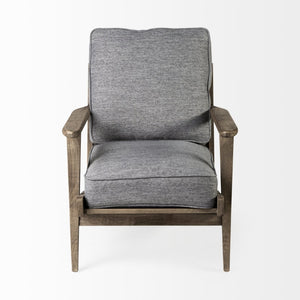 Mercana Olympus Accent Chair - Mid-Century Modern Comfort with Durable Wooden Frame for Stylish Interiors Castlerock Gray Fabric | Brown Wood 68727
