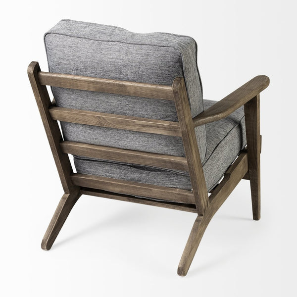 Mercana Olympus Accent Chair - Mid-Century Modern Comfort with Durable Wooden Frame for Stylish Interiors Castlerock Gray Fabric | Brown Wood 68727