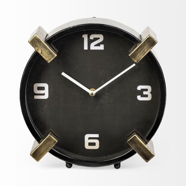 Mercana Agar Elegant Round Table Clock - Mid-Century Modern Design with Gold Accents for Any Space 68732