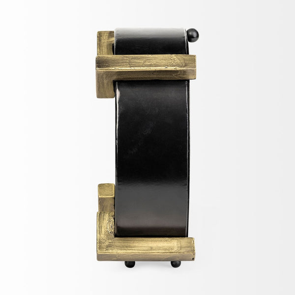 Mercana Agar Elegant Round Table Clock - Mid-Century Modern Design with Gold Accents for Any Space 68732