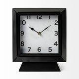 Mercana Ralph I Black Metal Square Table Clock 68736